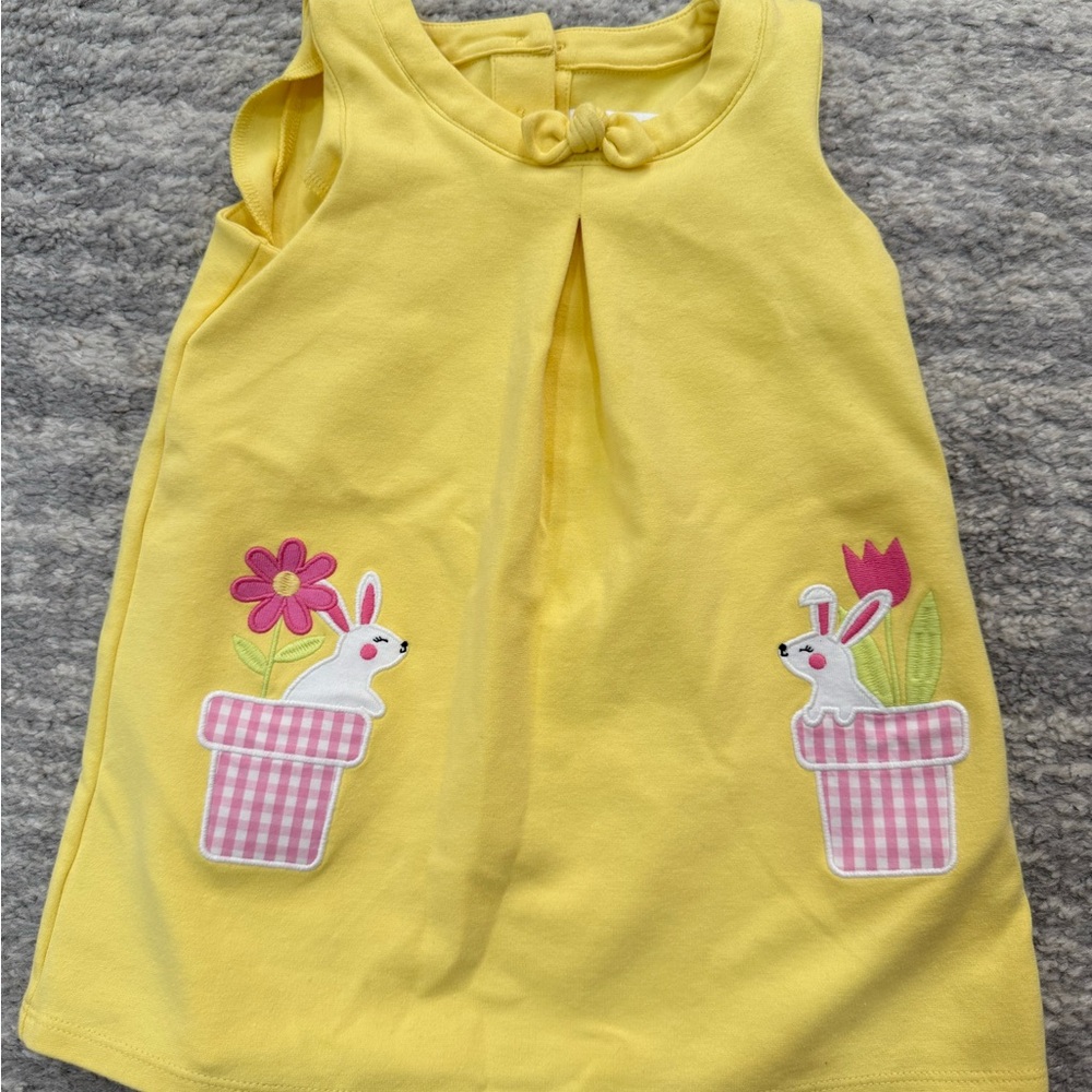 Gymboree Yellow spring dress with bunny detail, 24mo